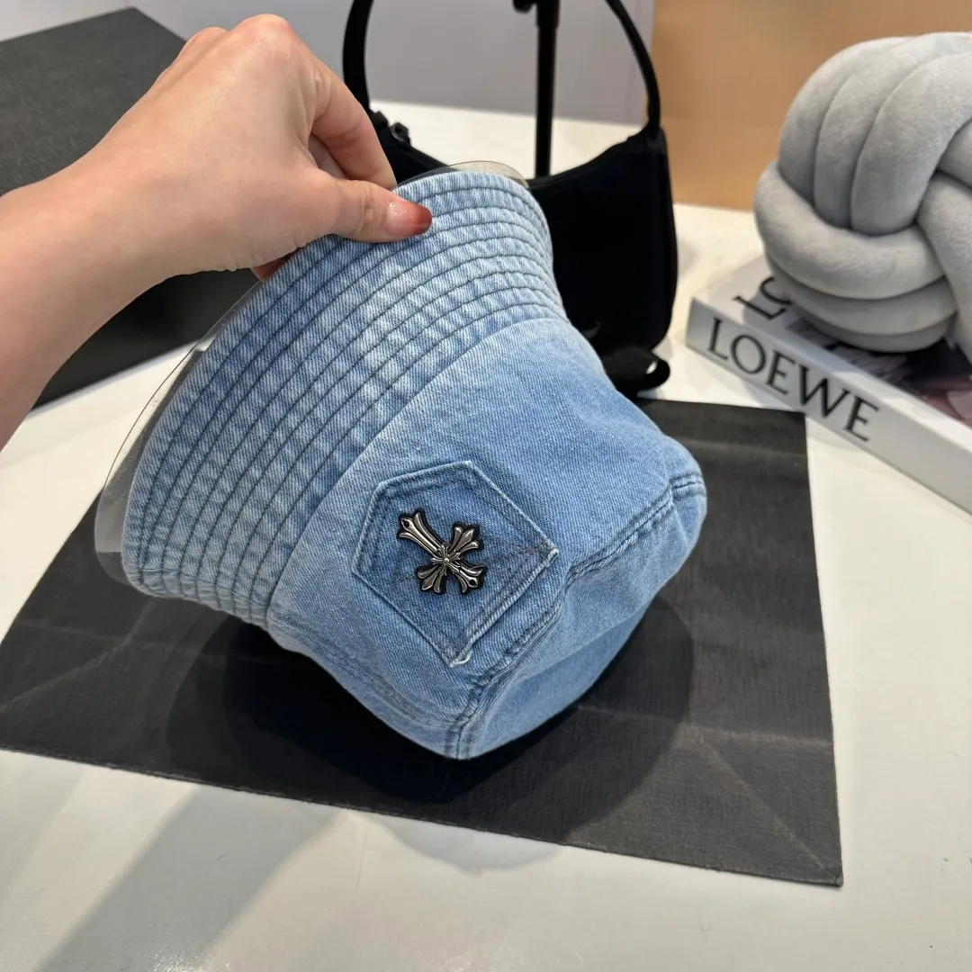 P70 Croxin spring and summer new denim fisherman hat, retro old street style, washed and torn edges, perfect for taking photos👑